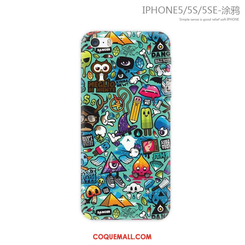 Étui iPhone 5 / 5s Fluide Doux Marque De Tendance Incassable, Coque iPhone 5 / 5s Téléphone Portable Bleu