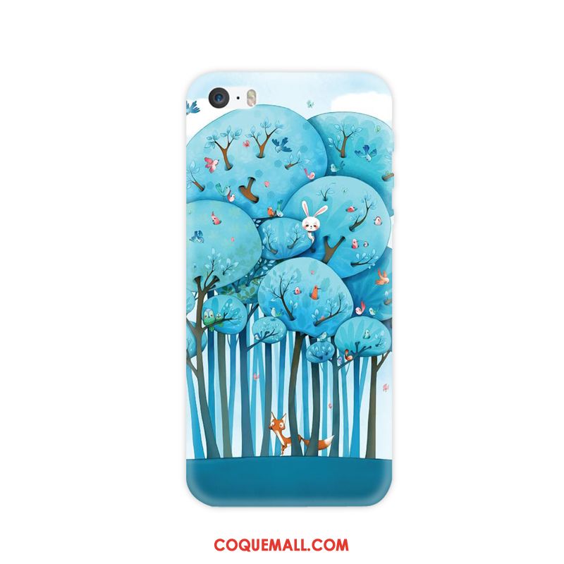 Étui iPhone 5 / 5s Fluide Doux Marque De Tendance Incassable, Coque iPhone 5 / 5s Téléphone Portable Bleu