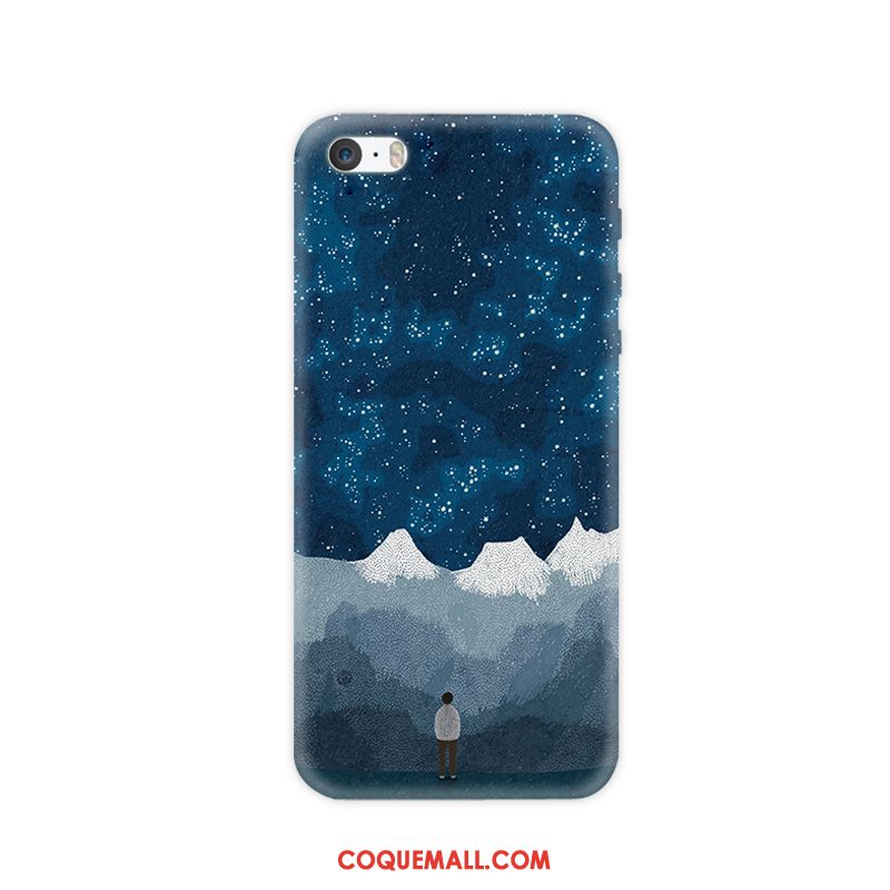 Étui iPhone 5 / 5s Fluide Doux Marque De Tendance Incassable, Coque iPhone 5 / 5s Téléphone Portable Bleu