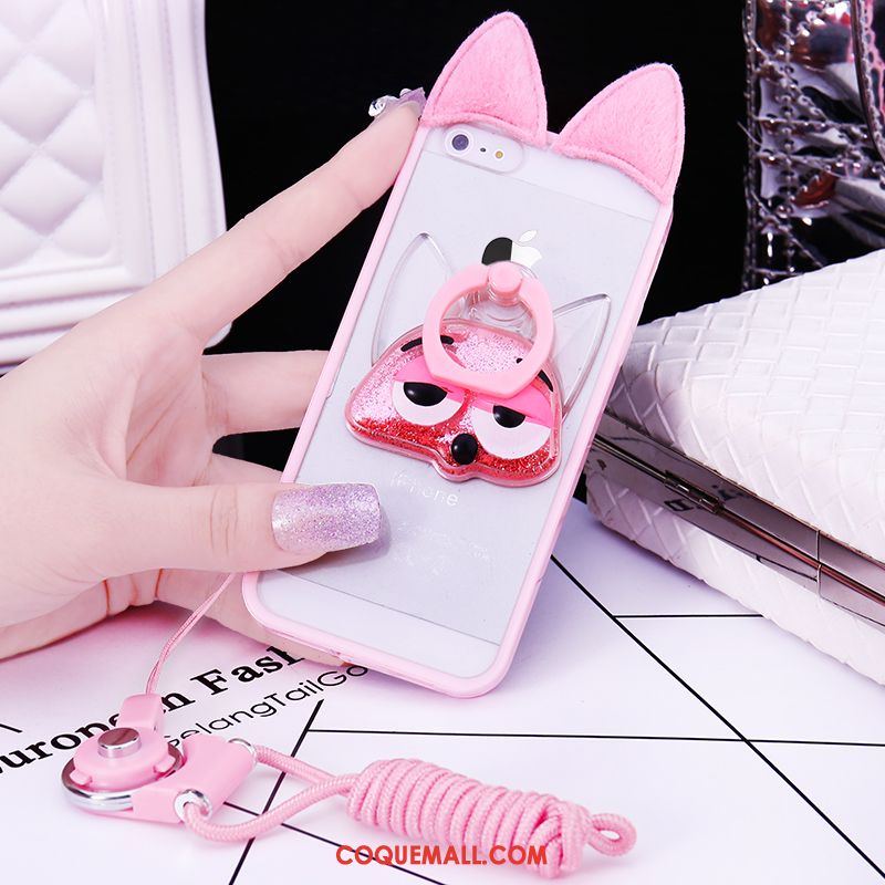 Étui iPhone 5 / 5s Fluide Doux Téléphone Portable Rose, Coque iPhone 5 / 5s Pompon