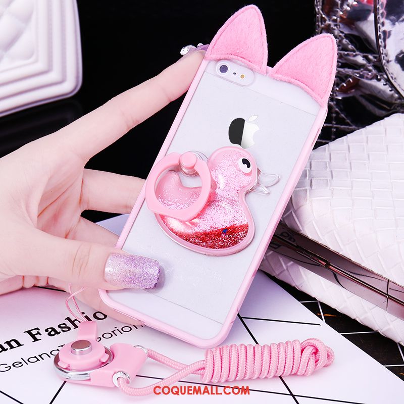 Étui iPhone 5 / 5s Fluide Doux Téléphone Portable Rose, Coque iPhone 5 / 5s Pompon