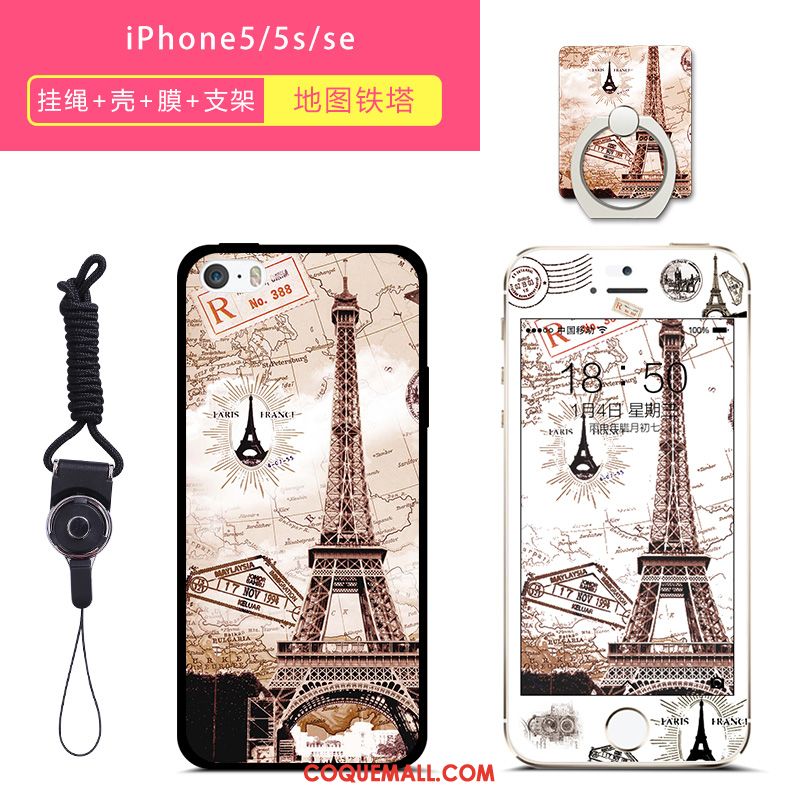 Étui iPhone 5 / 5s Incassable Téléphone Portable Ornements Suspendus, Coque iPhone 5 / 5s Silicone Tendance