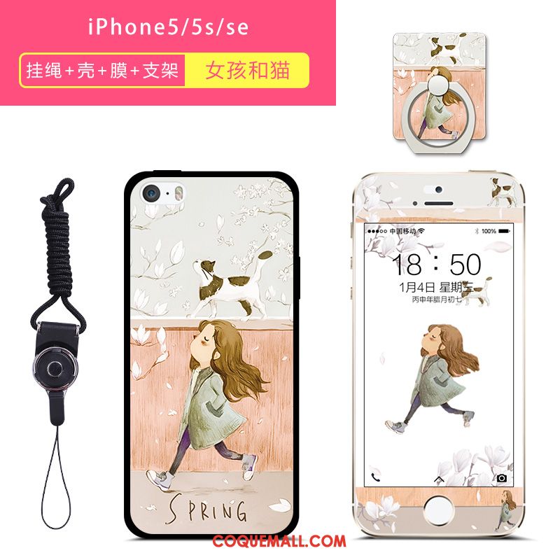 Étui iPhone 5 / 5s Incassable Téléphone Portable Ornements Suspendus, Coque iPhone 5 / 5s Silicone Tendance