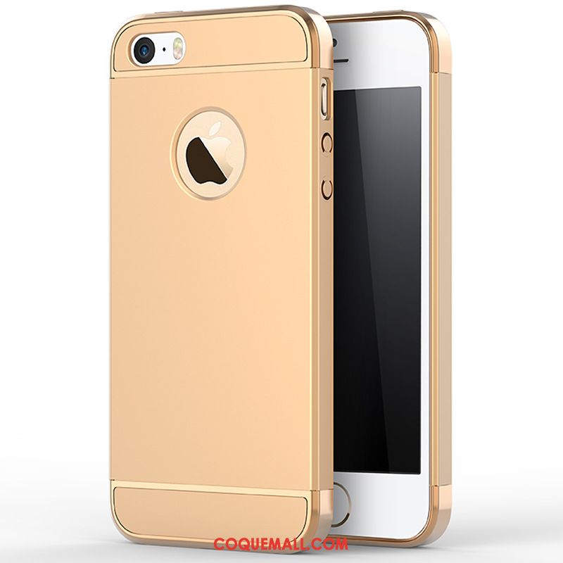 Étui iPhone 5 / 5s Métal Nouveau Texture, Coque iPhone 5 / 5s Or Délavé En Daim