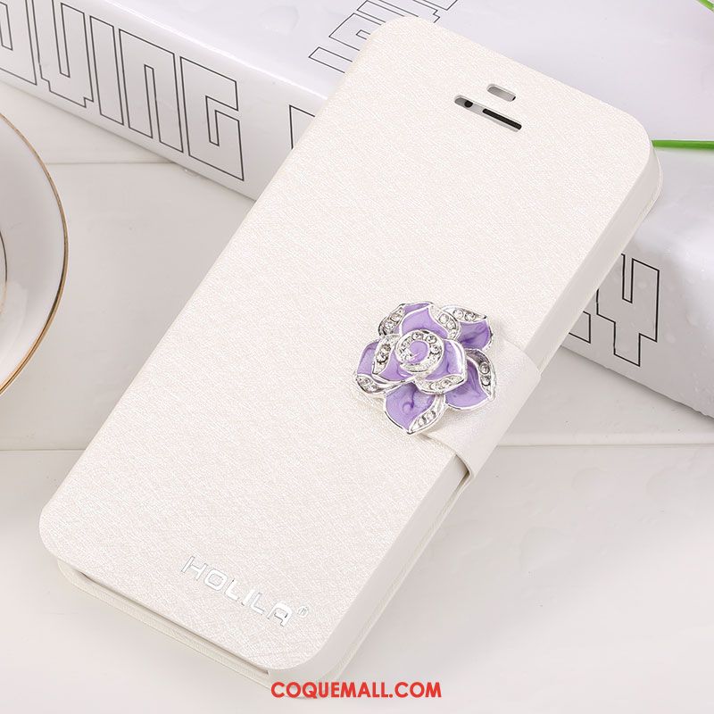 Étui iPhone 5 / 5s Protection Tendance Étui En Cuir, Coque iPhone 5 / 5s Téléphone Portable Blanc