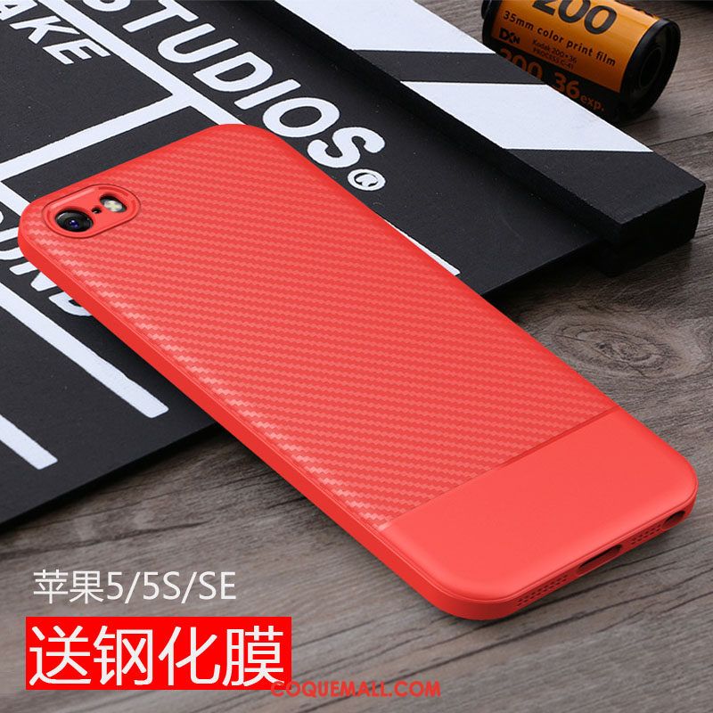 Étui iPhone 5 / 5s Silicone Simple Incassable, Coque iPhone 5 / 5s Protection Délavé En Daim