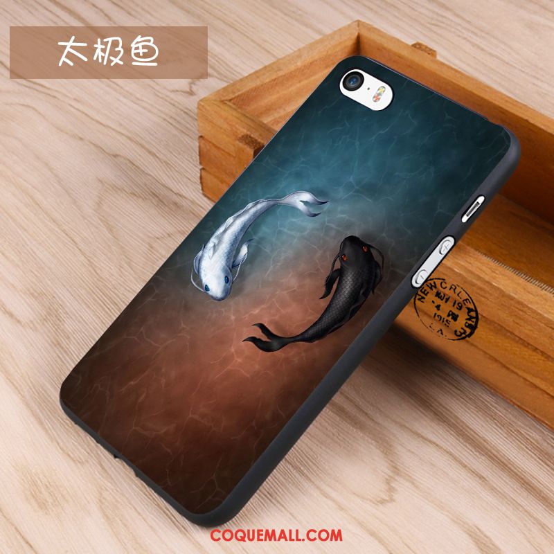 Étui iPhone 5 / 5s Tendance Bleu Dessin Animé, Coque iPhone 5 / 5s Fluide Doux Silicone