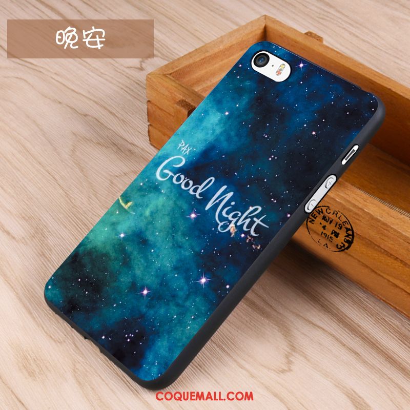 Étui iPhone 5 / 5s Tendance Bleu Dessin Animé, Coque iPhone 5 / 5s Fluide Doux Silicone