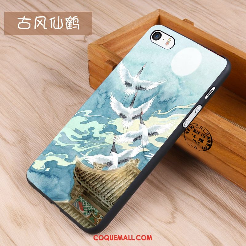 Étui iPhone 5 / 5s Tendance Bleu Dessin Animé, Coque iPhone 5 / 5s Fluide Doux Silicone