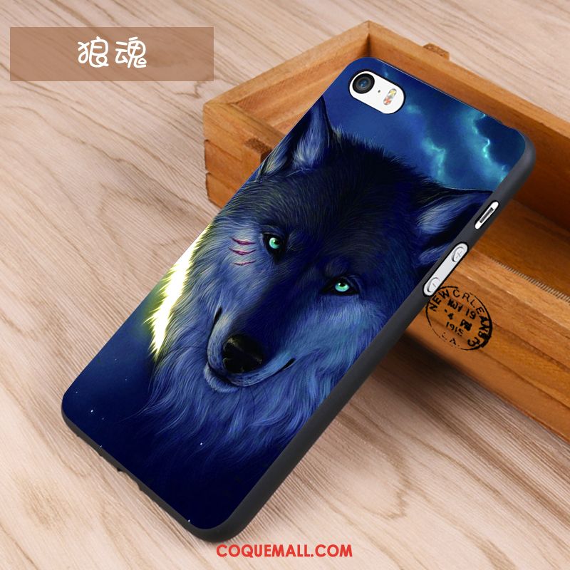 Étui iPhone 5 / 5s Tendance Bleu Dessin Animé, Coque iPhone 5 / 5s Fluide Doux Silicone