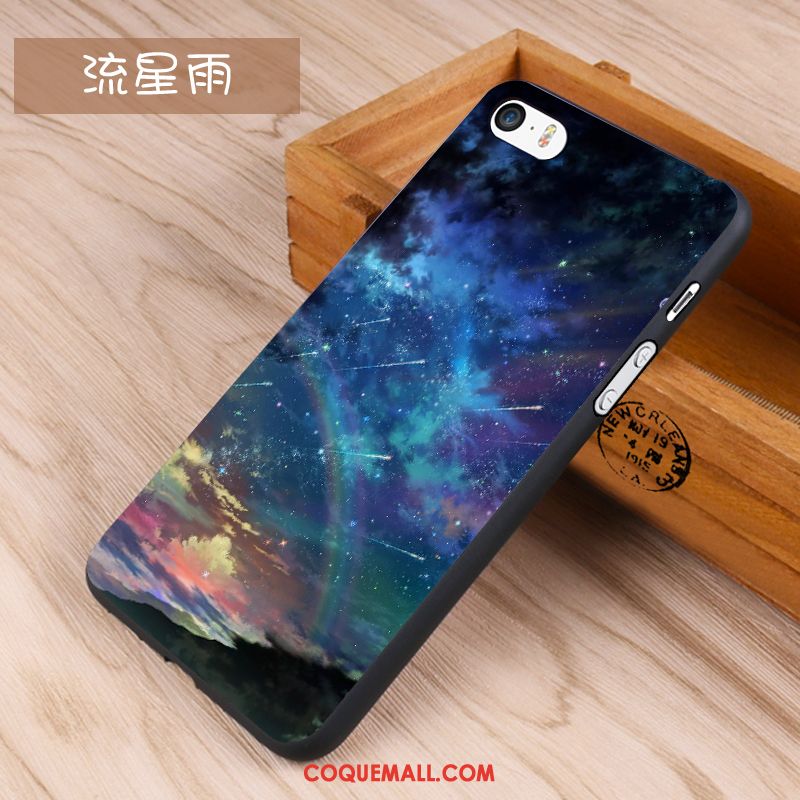 Étui iPhone 5 / 5s Tendance Bleu Dessin Animé, Coque iPhone 5 / 5s Fluide Doux Silicone