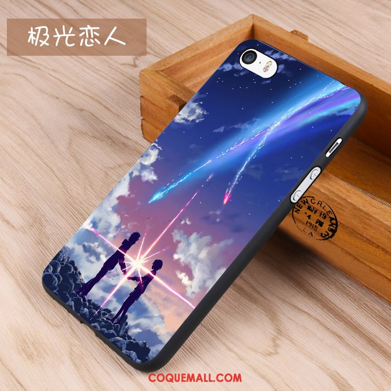 Étui iPhone 5 / 5s Tendance Bleu Dessin Animé, Coque iPhone 5 / 5s Fluide Doux Silicone