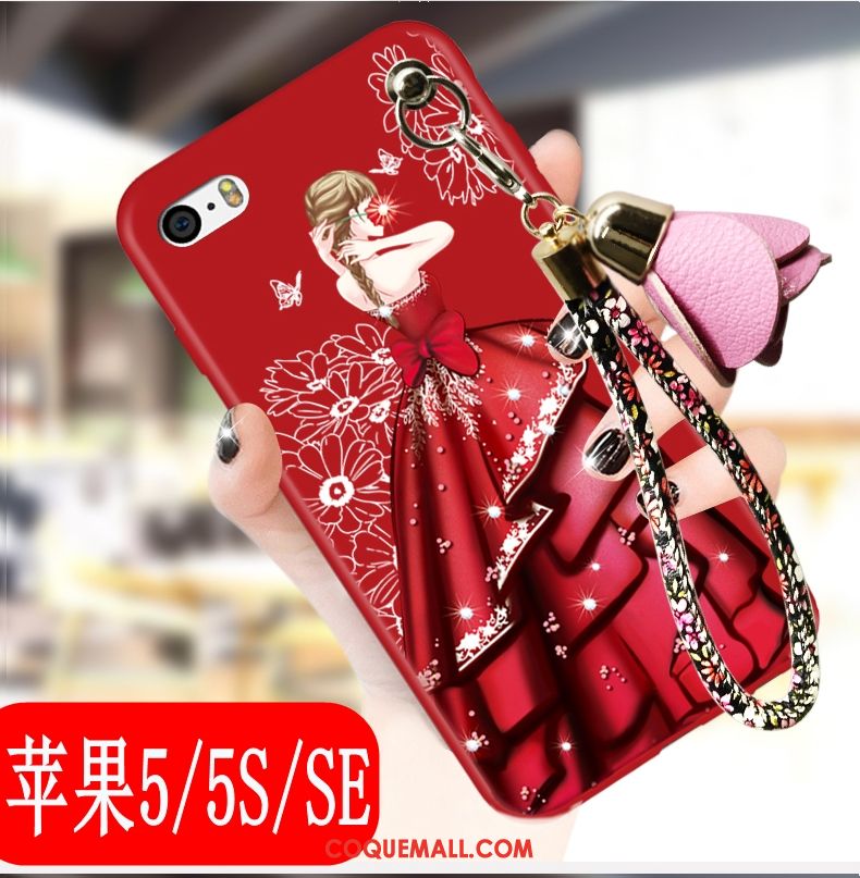 Étui iPhone 5 / 5s Tendance Fluide Doux Tout Compris, Coque iPhone 5 / 5s Téléphone Portable Rouge