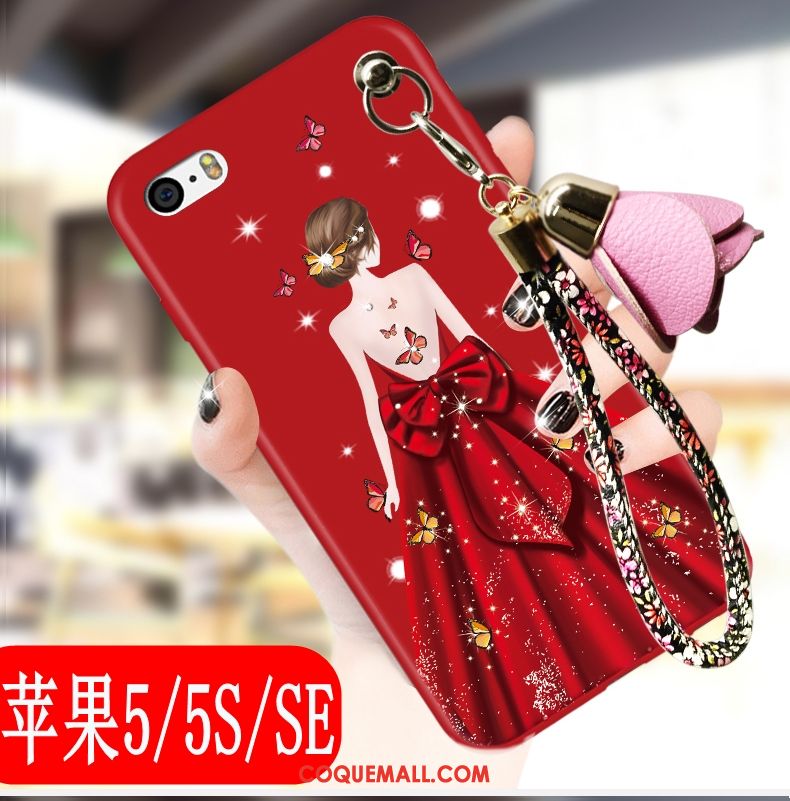 Étui iPhone 5 / 5s Tendance Fluide Doux Tout Compris, Coque iPhone 5 / 5s Téléphone Portable Rouge