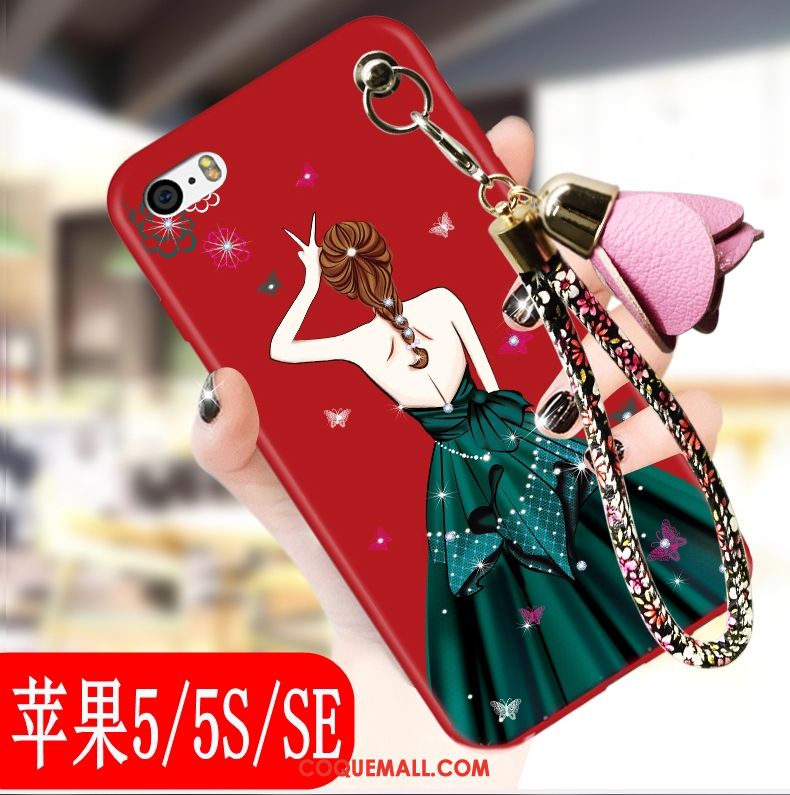 Étui iPhone 5 / 5s Tendance Fluide Doux Tout Compris, Coque iPhone 5 / 5s Téléphone Portable Rouge