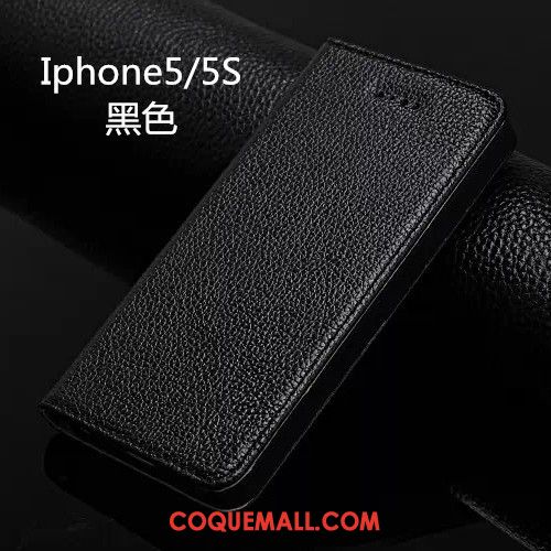 Étui iPhone 5 / 5s Très Mince Protection Clamshell, Coque iPhone 5 / 5s Étui En Cuir Téléphone Portable