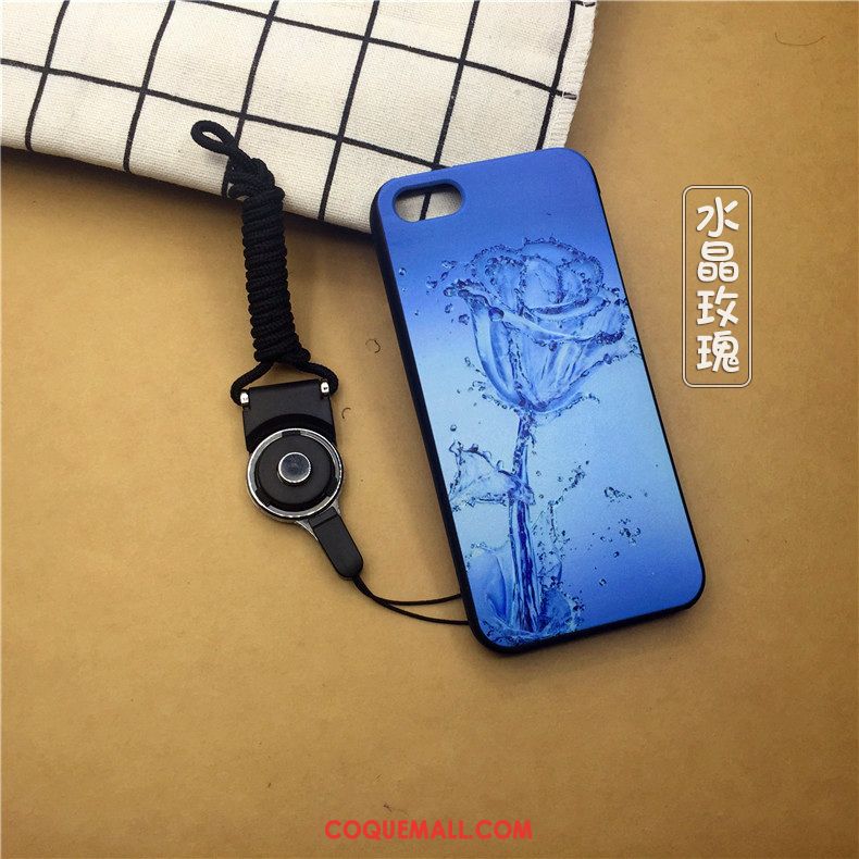 Étui iPhone 5 / 5s Téléphone Portable Bleu Fluide Doux, Coque iPhone 5 / 5s Dessin Animé Incassable