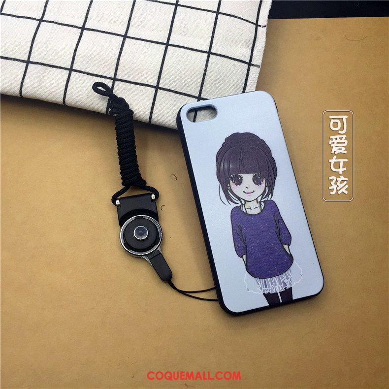 Étui iPhone 5 / 5s Téléphone Portable Bleu Fluide Doux, Coque iPhone 5 / 5s Dessin Animé Incassable