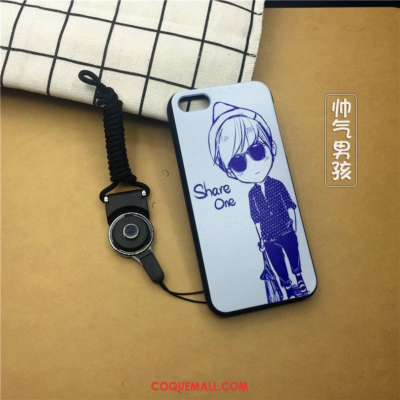 Étui iPhone 5 / 5s Téléphone Portable Bleu Fluide Doux, Coque iPhone 5 / 5s Dessin Animé Incassable