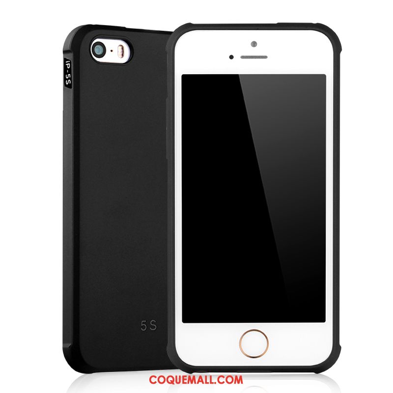 Étui iPhone 5 / 5s Téléphone Portable Noir Créatif, Coque iPhone 5 / 5s Silicone Fluide Doux