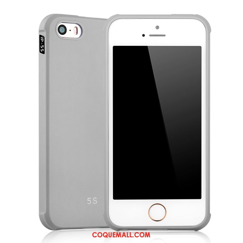 Étui iPhone 5 / 5s Téléphone Portable Noir Créatif, Coque iPhone 5 / 5s Silicone Fluide Doux