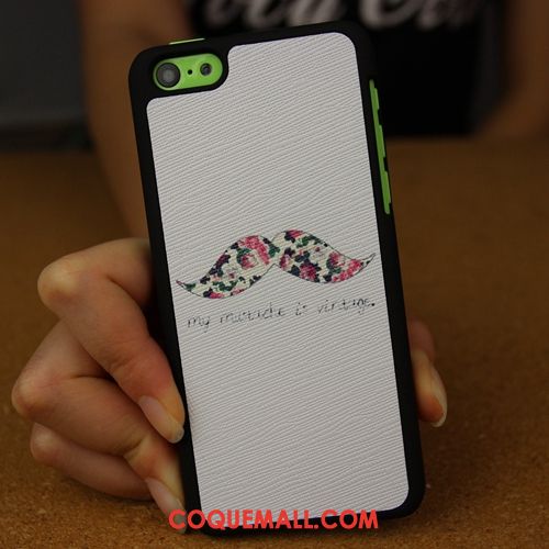 Étui iPhone 5c Blanc Difficile Charmant, Coque iPhone 5c Peau Douce Silicone