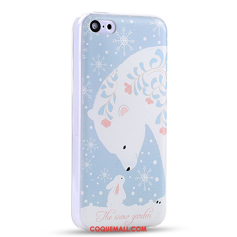 Étui iPhone 5c Dessin Animé Blanc Créatif, Coque iPhone 5c Tout Compris Téléphone Portable