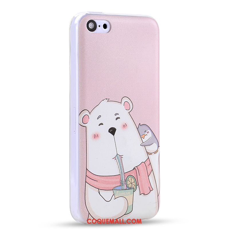 Étui iPhone 5c Dessin Animé Blanc Créatif, Coque iPhone 5c Tout Compris Téléphone Portable