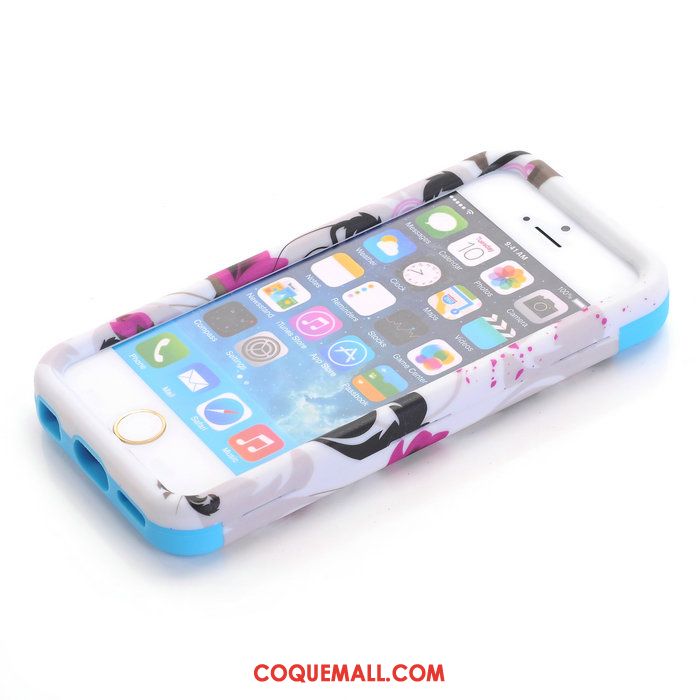 Étui iPhone 5c Nouveau Silicone Jupe Double, Coque iPhone 5c Rose Téléphone Portable