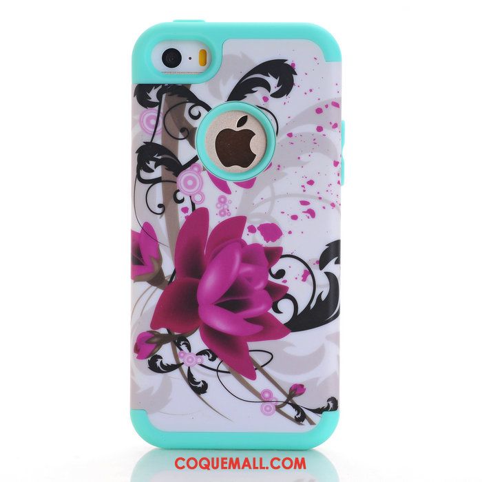 Étui iPhone 5c Nouveau Silicone Jupe Double, Coque iPhone 5c Rose Téléphone Portable