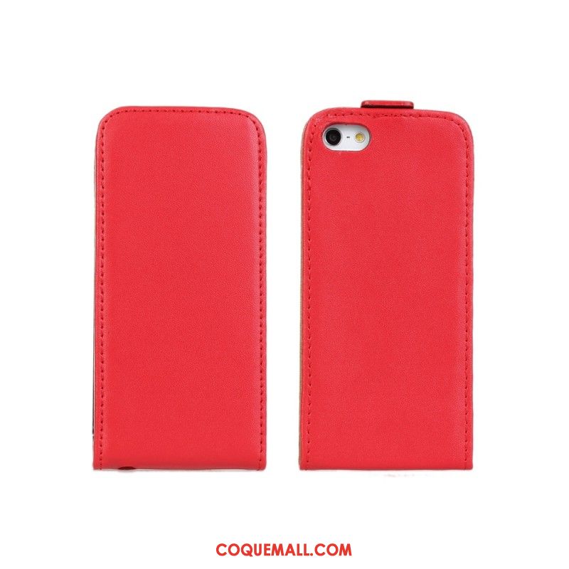 Étui iPhone 5c Protection Téléphone Portable Rouge, Coque iPhone 5c Étui En Cuir Orange