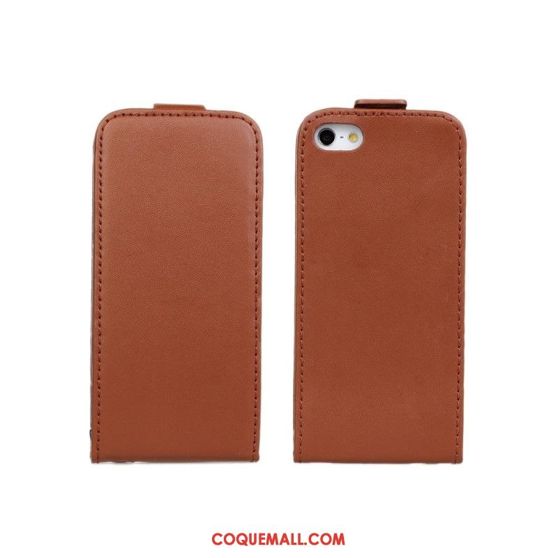 Étui iPhone 5c Protection Téléphone Portable Rouge, Coque iPhone 5c Étui En Cuir Orange