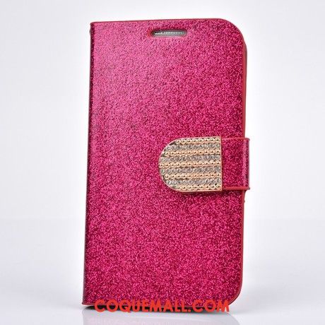 Étui iPhone 5c Étui En Cuir Strass Protection, Coque iPhone 5c Rose Téléphone Portable