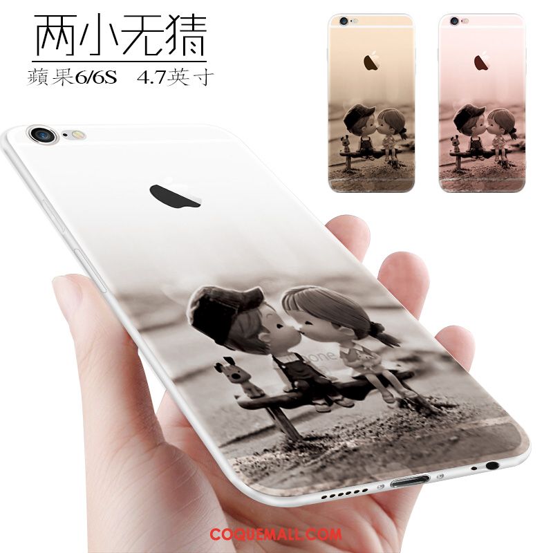 Étui iPhone 6 / 6s Charmant Délavé En Daim Créatif, Coque iPhone 6 / 6s Silicone Dessin Animé