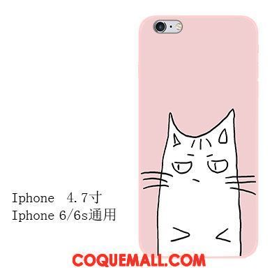 Étui iPhone 6 / 6s Chat Rose Fluide Doux, Coque iPhone 6 / 6s Protection Silicone