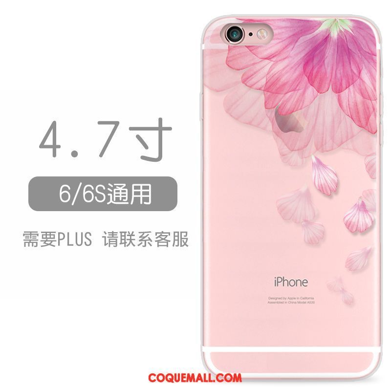 Étui iPhone 6 / 6s Frais Téléphone Portable Rose, Coque iPhone 6 / 6s Silicone Rose