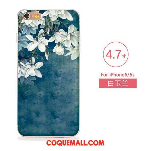 Étui iPhone 6 / 6s Gaufrage Fleurs Silicone, Coque iPhone 6 / 6s Fluide Doux Téléphone Portable