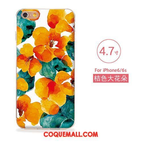 Étui iPhone 6 / 6s Gaufrage Fleurs Silicone, Coque iPhone 6 / 6s Fluide Doux Téléphone Portable