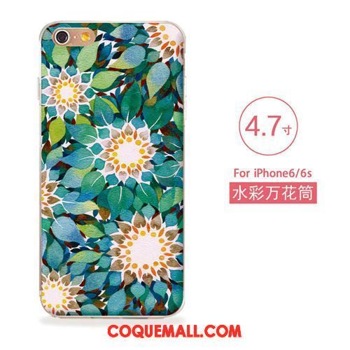 Étui iPhone 6 / 6s Gaufrage Fleurs Silicone, Coque iPhone 6 / 6s Fluide Doux Téléphone Portable