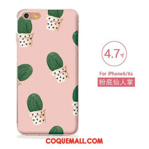 Étui iPhone 6 / 6s Gaufrage Fleurs Silicone, Coque iPhone 6 / 6s Fluide Doux Téléphone Portable