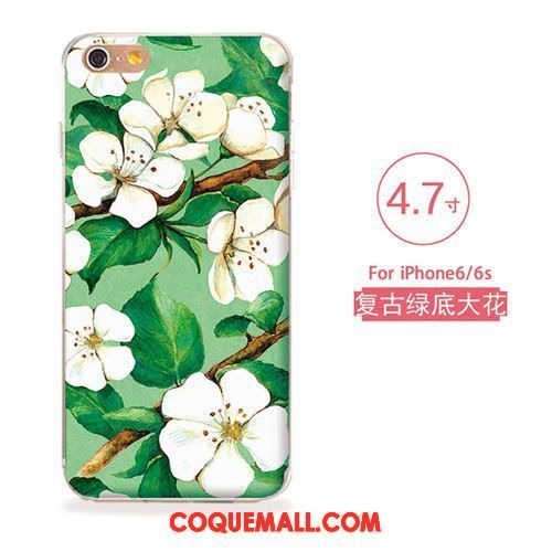 Étui iPhone 6 / 6s Gaufrage Fleurs Silicone, Coque iPhone 6 / 6s Fluide Doux Téléphone Portable