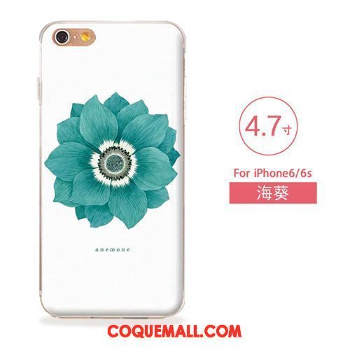 Étui iPhone 6 / 6s Gaufrage Fleurs Silicone, Coque iPhone 6 / 6s Fluide Doux Téléphone Portable