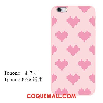 Étui iPhone 6 / 6s Gaufrage Rose Amour, Coque iPhone 6 / 6s Téléphone Portable Amoureux