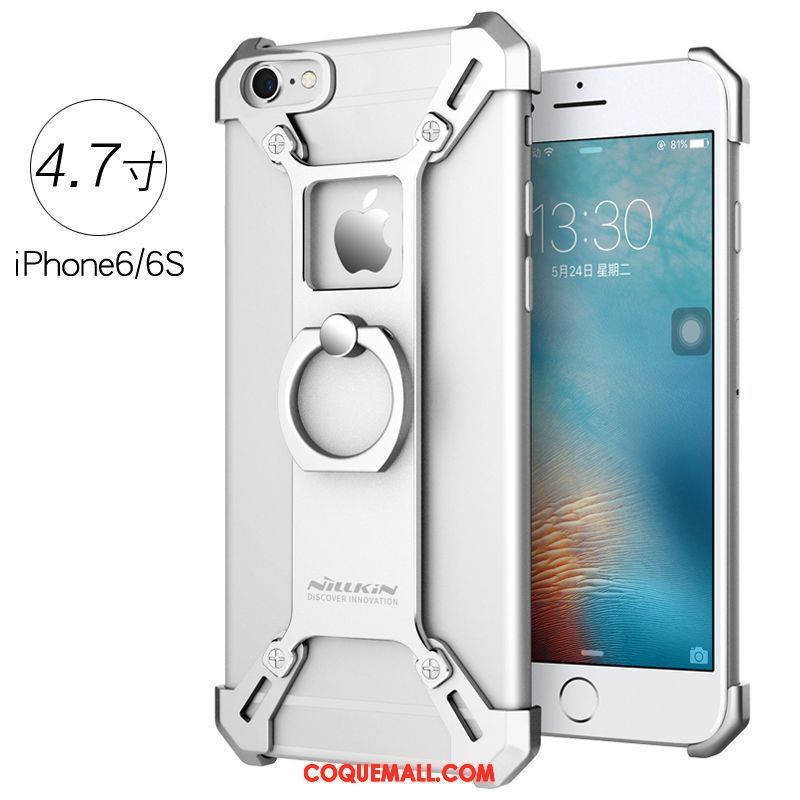 Étui iPhone 6 / 6s Gris Anneau Métal, Coque iPhone 6 / 6s Incassable Support