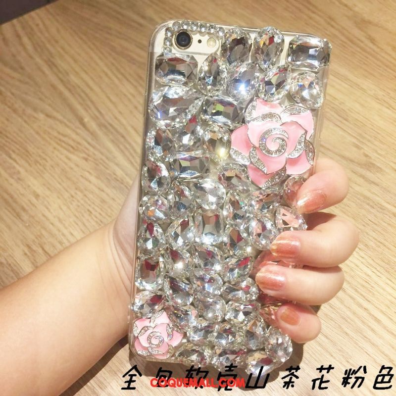 Étui iPhone 6 / 6s Plus Argent Luxe Incruster Strass, Coque iPhone 6 / 6s Plus Nouveau Fluide Doux