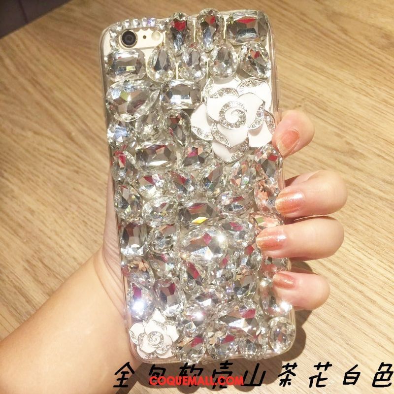 Étui iPhone 6 / 6s Plus Argent Luxe Incruster Strass, Coque iPhone 6 / 6s Plus Nouveau Fluide Doux