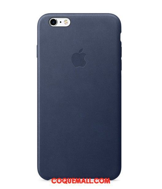 Étui iPhone 6 / 6s Plus Cuir Véritable Protection Téléphone Portable, Coque iPhone 6 / 6s Plus Bleu Étui En Cuir