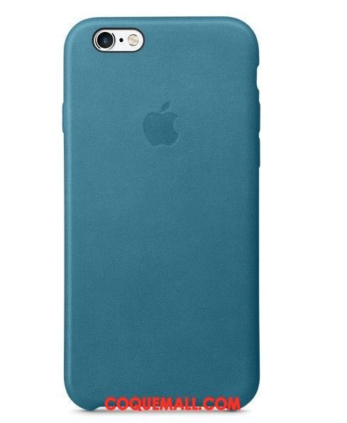Étui iPhone 6 / 6s Plus Cuir Véritable Protection Téléphone Portable, Coque iPhone 6 / 6s Plus Bleu Étui En Cuir