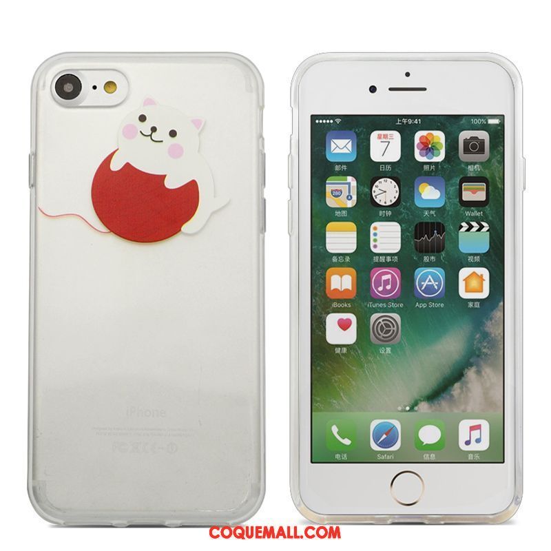 Étui iPhone 6 / 6s Plus Fluide Doux Blanc Téléphone Portable, Coque iPhone 6 / 6s Plus Dessin Animé Amoureux