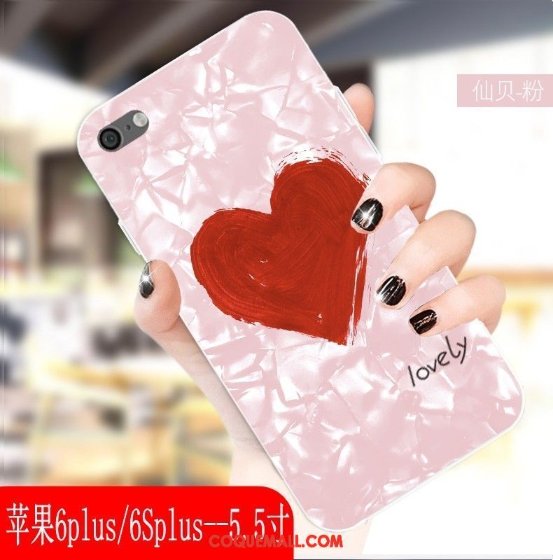 Étui iPhone 6 / 6s Plus Fluide Doux Élégant Amour, Coque iPhone 6 / 6s Plus Téléphone Portable Rouge
